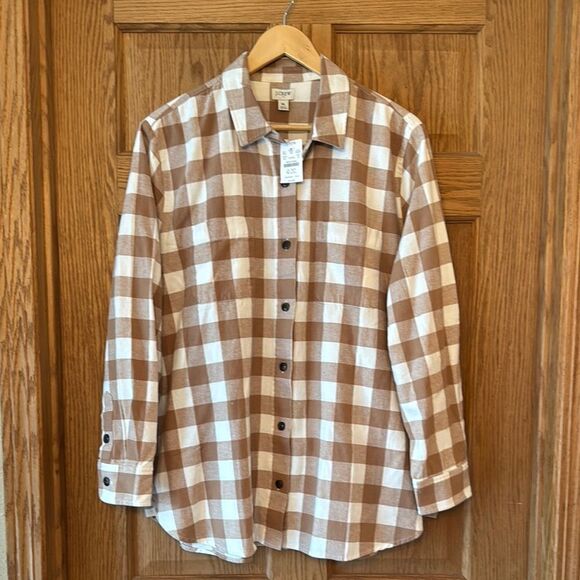 J. CREW Flannel Button Front Shacket *NEW* - Picture 5 of 14